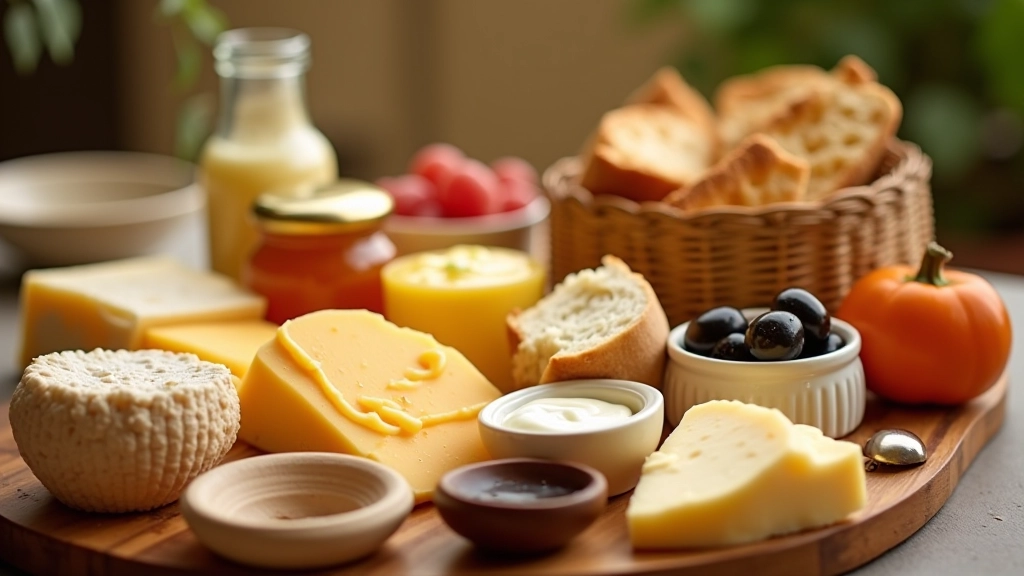 Geleneksel Türk kahvaltısında peynir, zeytin, bal ve kaymak çeşitleri